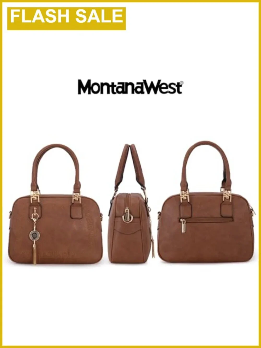 Vegan Leather Satchel Handbag Crossbody with Detachable Strap
